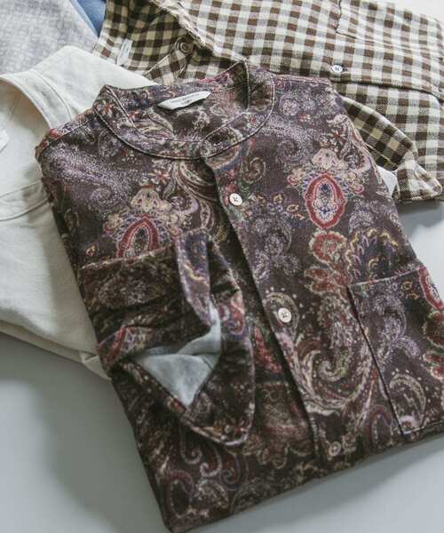 URBAN RESEARCH DOORS(アーバンリサーチドアーズ)の「ヘビーネルバンドカラーシャツ(シャツ/ブラウス・メンズ・オリーブ/ブルー/グレー系その他/ブラウン系その他/チェック/ライトベージュ・MEDIUM/LARGE/X-LARGE)」の3枚目の写真