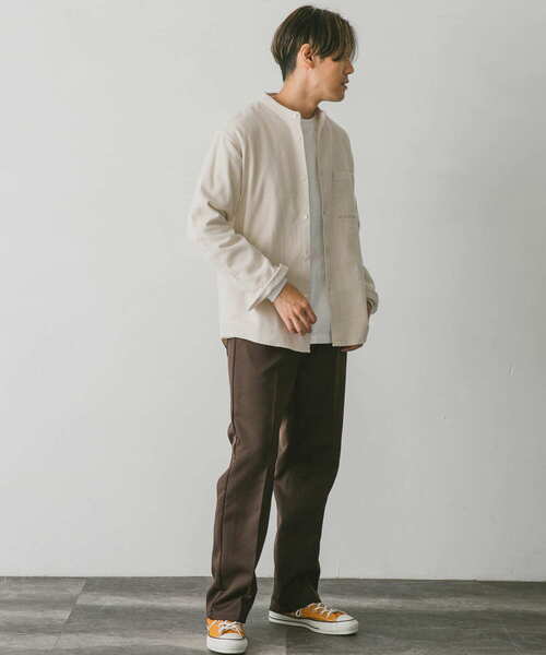 URBAN RESEARCH DOORS(アーバンリサーチドアーズ)の「ヘビーネルバンドカラーシャツ(シャツ/ブラウス・メンズ・オリーブ/ブルー/グレー系その他/ブラウン系その他/チェック/ライトベージュ・MEDIUM/LARGE/X-LARGE)」の15枚目の写真