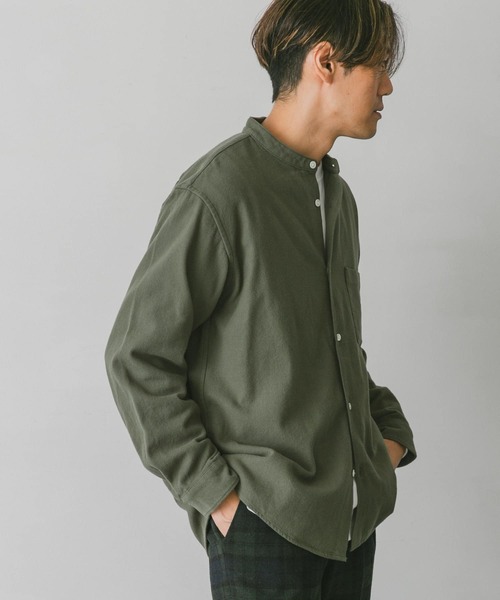 URBAN RESEARCH DOORS(アーバンリサーチドアーズ)の「ヘビーネルバンドカラーシャツ(シャツ/ブラウス・メンズ・オリーブ/ブルー/グレー系その他/ブラウン系その他/チェック/ライトベージュ・MEDIUM/LARGE/X-LARGE)」の16枚目の写真