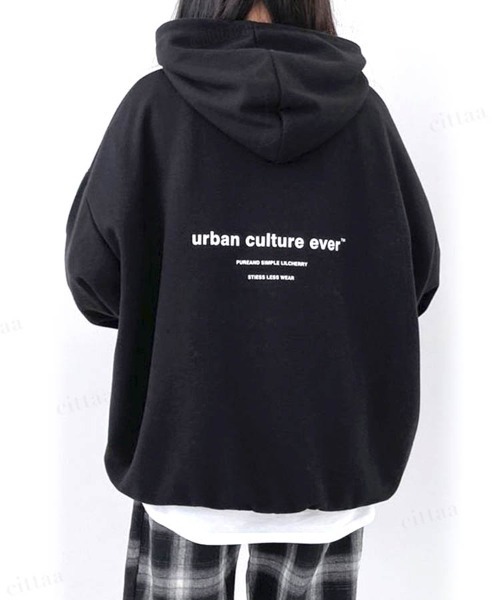 22 Aw 秋冬 韓国ファッション パーカー スウェット レディース Urbanロゴフーディー オーバーサイズ ビッグシルエット バッグロゴ パーカー Dalfwin ダールフィン のファッション通販 Zozotown