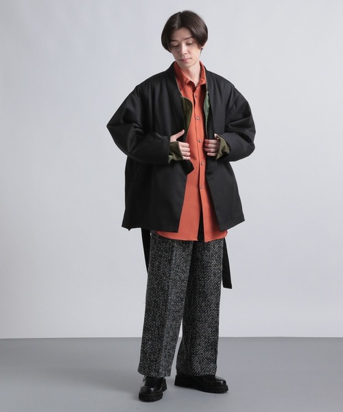 HARE（ハレ）の「BIGカフスロングドレスシャツ(HARE)（シャツ/ブラウス・メンズ・ブラック/オフホワイト/オレンジ・FREE）」の16枚目の写真