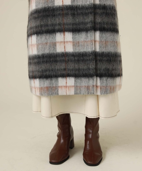 archives（アルシーヴ）の「チェックシャギーコート（チェスターコート・レディース・ブルー/ベージュ/ブラック・MEDIUM）」の10枚目の写真