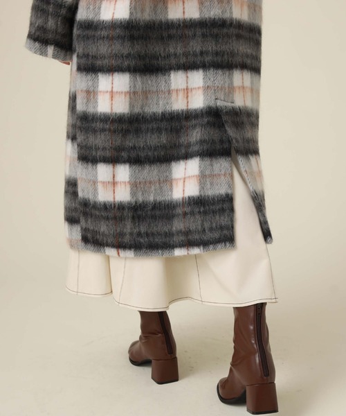 archives（アルシーヴ）の「チェックシャギーコート（チェスターコート・レディース・ブルー/ベージュ/ブラック・MEDIUM）」の11枚目の写真