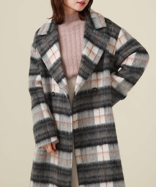 archives（アルシーヴ）の「チェックシャギーコート（チェスターコート・レディース・ブルー/ベージュ/ブラック・MEDIUM）」の21枚目の写真