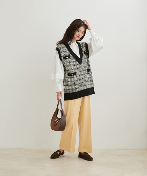 VIS（ビス）の「【HOT BEAUTY STRETCH】【洗える】ストレートパンツ（その他パンツ・レディース・ブラウン系その他2/ブラック/キナリ/マスタード/グレー/ピンク系その他・L/M/S/SS）」の8枚目の写真