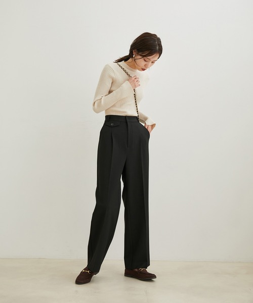 VIS（ビス）の「【HOT BEAUTY STRETCH】【洗える】ストレートパンツ（その他パンツ・レディース・ブラウン系その他2/ブラック/キナリ/マスタード/グレー/ピンク系その他・L/M/S/SS）」の11枚目の写真