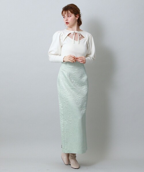 me couture 花柄ロングスカート