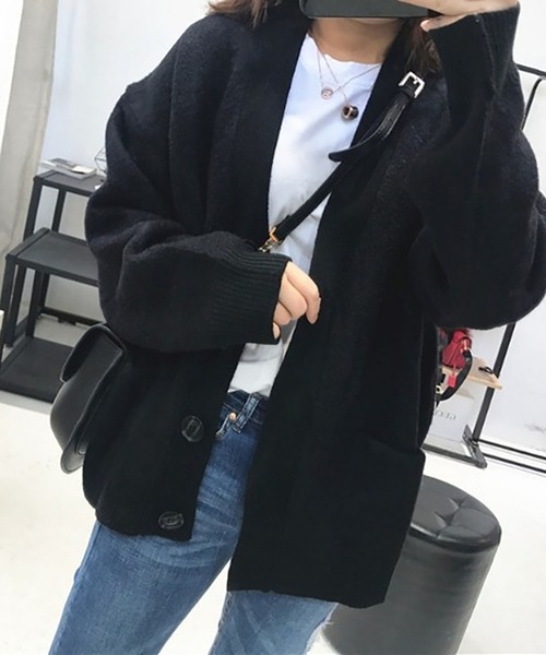 BLANC FICELLE（ブランフィセル）の「オーバーサイズ ロングカーディガン（カーディガン/ボレロ・レディース・アイボリー/ブラウン/ブラック/レッド/ブルー/Mustard/ベージュ/ネイビー・FREE）」の11枚目の写真