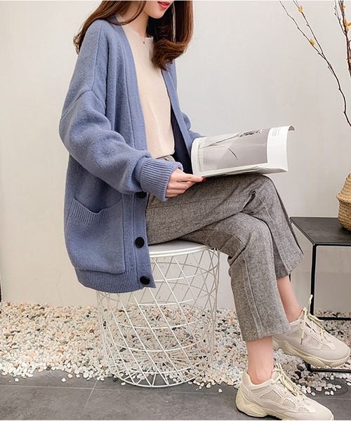 BLANC FICELLE（ブランフィセル）の「オーバーサイズ ロングカーディガン（カーディガン/ボレロ・レディース・アイボリー/ブラウン/ブラック/レッド/ブルー/Mustard/ベージュ/ネイビー・FREE）」の17枚目の写真