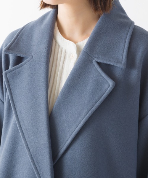 OMNES（オムネス）の「サイドスリットロングテーラードコート（その他アウター・レディース・アイボリー/ブラック/ブラウン/ブルー・FREE）」の5枚目の写真