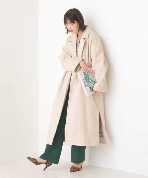 OMNES（オムネス）の「サイドスリットロングテーラードコート（その他アウター・レディース・アイボリー/ブラック/ブラウン/ブルー・FREE）」の14枚目の写真