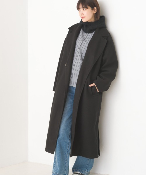 OMNES（オムネス）の「サイドスリットロングテーラードコート（その他アウター・レディース・アイボリー/ブラック/ブラウン/ブルー・FREE）」の20枚目の写真