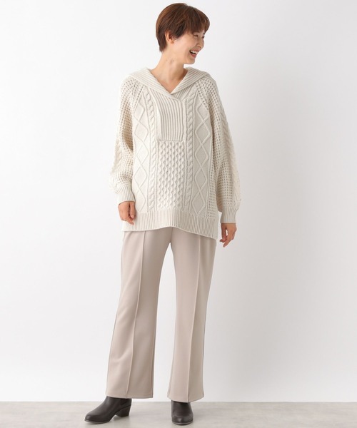 LEPSIM（レプシィム）の「マタニティ／５ゲージケーブルプルオーバー　164202（ニット/セーター・レディース・キャメル/グリーン/アイボリー/レッド・FREE）」の5枚目の写真