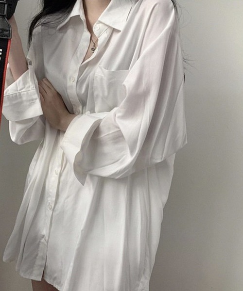 Auntie Rosa(アンティローザ)の「バンドカラーシャツ(シャツ/ブラウス・レディース・ブルー/ホワイト・SMALL/MEDIUM/LARGE)」の3枚目の写真