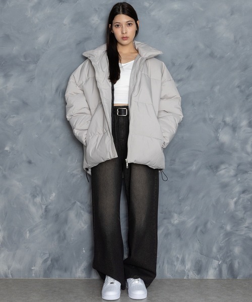 Starting Over（スターティングオーバー）の「ボリュームハイネック中綿ショートファイバーダウンジャケット（ダウンジャケット/コート・メンズ・グリーン/ブラック/ベージュ・M/L/XL）」の18枚目の写真