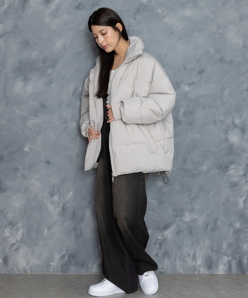 Starting Over（スターティングオーバー）の「ボリュームハイネック中綿ショートファイバーダウンジャケット（ダウンジャケット/コート・メンズ・グリーン/ブラック/ベージュ・M/L/XL）」の17枚目の写真