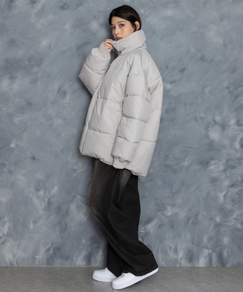 Starting Over（スターティングオーバー）の「ボリュームハイネック中綿ショートファイバーダウンジャケット（ダウンジャケット/コート・メンズ・グリーン/ブラック/ベージュ・M/L/XL）」の16枚目の写真