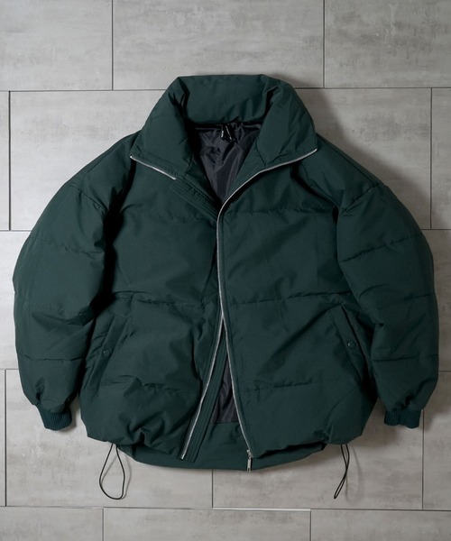 セール】ボリュームハイネック中綿ショートファイバーダウンジャケット