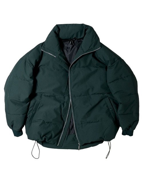 セール】ボリュームハイネック中綿ショートファイバーダウンジャケット