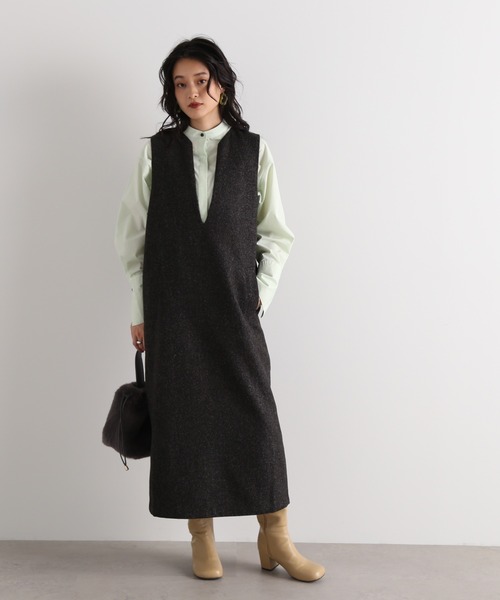 N.（N. Natural Beauty Basic）（エヌエヌナチュラルビューティーベーシック）の「◆ダブルポケットワイドカフスシャツ（シャツ/ブラウス・レディース・オフホワイト/ライトグリーン/ストライプ・MEDIUM）」の9枚目の写真