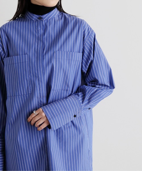 N.（N. Natural Beauty Basic）（エヌエヌナチュラルビューティーベーシック）の「◆ダブルポケットワイドカフスシャツ（シャツ/ブラウス・レディース・オフホワイト/ライトグリーン/ストライプ・MEDIUM）」の12枚目の写真