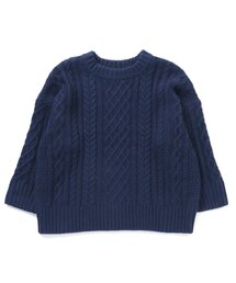 ケーブルニットセーター_ウォッシャブル