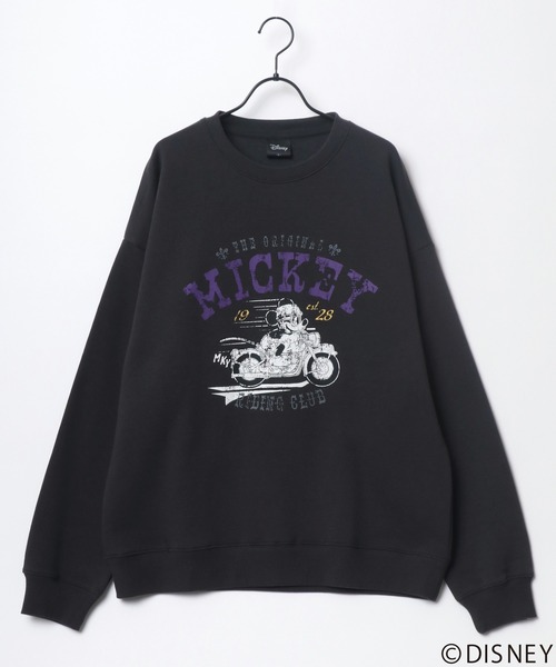 ☆Disneyland限定☆男女兼用 ミッキー ロゴトレーナー 黒 セール】2024AW Disney/ディズニー ミッキー オーバーサイズ 裏