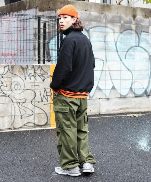 WEGO（ウィゴー）の「WEGO/ヘビーウエイト ハーフZIP切替ロゴプルオーバー（スウェット・メンズ・ブラック/ホワイト・MEDIUM/LARGE）」の14枚目の写真