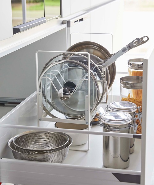 tower（タワー） シンク下高さ調整鍋蓋＆フライパン収納ラック ２段（キッチン収納）｜tower（タワー）