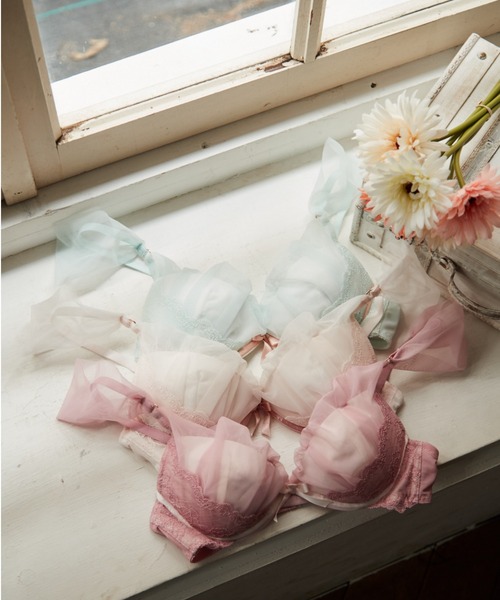 northerly（ノーザリー）の「プリンセスチュールストラップフリル　ブラジャー＆ショーツセット（ブラ&ショーツ・レディース・ホワイト/ピンク/ミント/ネイビー/ブルー/パープル・B65/C65/D65/E65/F65/B70/C70/D70/E70/F70/B75/C75/D75/E75/F75）」の7枚目の写真