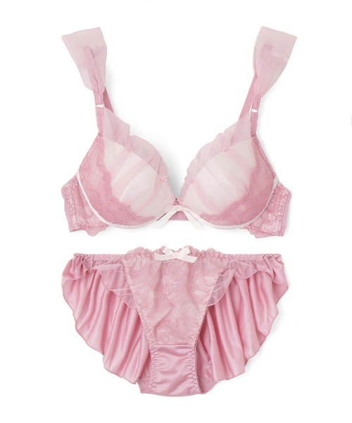 northerly（ノーザリー）の「プリンセスチュールストラップフリル　ブラジャー＆ショーツセット（ブラ&ショーツ・レディース・ホワイト/ピンク/ミント/ネイビー/ブルー/パープル・B65/C65/D65/E65/F65/B70/C70/D70/E70/F70/B75/C75/D75/E75/F75）」の8枚目の写真