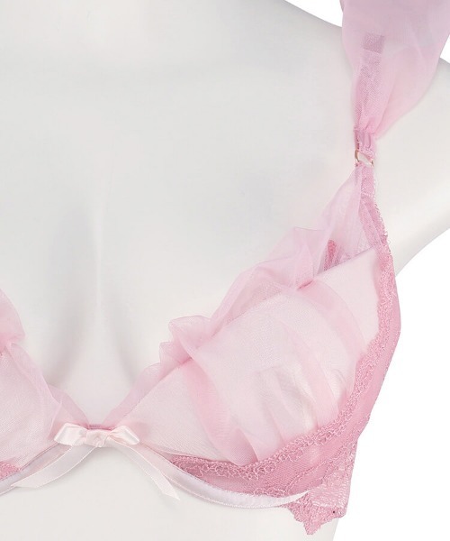 northerly（ノーザリー）の「プリンセスチュールストラップフリル　ブラジャー＆ショーツセット（ブラ&ショーツ・レディース・ホワイト/ピンク/ミント/ネイビー/ブルー/パープル・B65/C65/D65/E65/F65/B70/C70/D70/E70/F70/B75/C75/D75/E75/F75）」の9枚目の写真