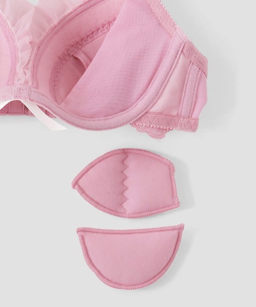 northerly（ノーザリー）の「プリンセスチュールストラップフリル　ブラジャー＆ショーツセット（ブラ&ショーツ・レディース・ホワイト/ピンク/ミント/ネイビー/ブルー/パープル・B65/C65/D65/E65/F65/B70/C70/D70/E70/F70/B75/C75/D75/E75/F75）」の14枚目の写真