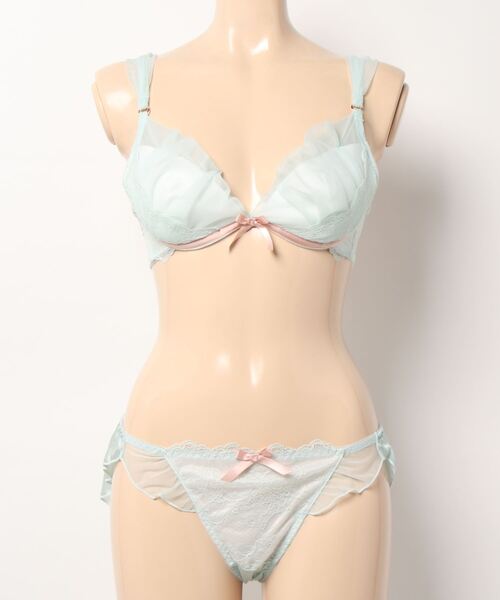 northerly（ノーザリー）の「プリンセスチュールストラップフリル　ブラジャー＆ショーツセット（ブラ&ショーツ・レディース・ホワイト/ピンク/ミント/ネイビー/ブルー/パープル・B65/C65/D65/E65/F65/B70/C70/D70/E70/F70/B75/C75/D75/E75/F75）」の20枚目の写真