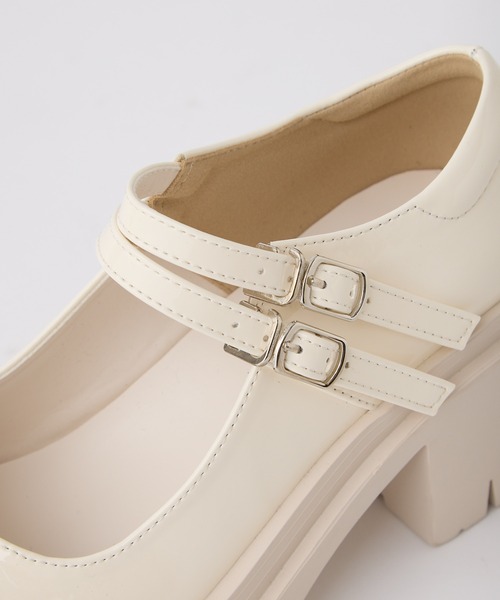 one after another NICE CLAUP(ワンアフターアナザーナイスクラップ)の「タンク底ダブルストラップシューズ 2023SS(パンプス・レディース・ブラック/アイボリー・SMALL/MEDIUM/LARGE)」の20枚目の写真