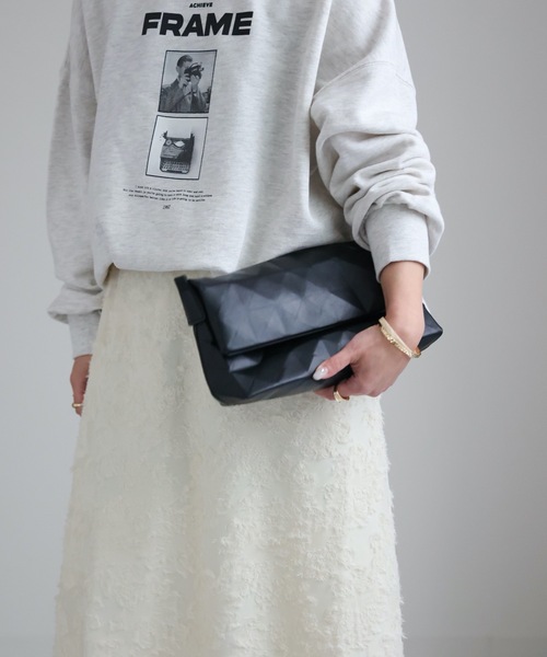 ap retro(アプレトロ)の「ダイヤ柄ショルダーバッグ(ショルダーバッグ・レディース・ホワイト/ブラック・FREE)」の7枚目の写真