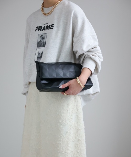 ap retro(アプレトロ)の「ダイヤ柄ショルダーバッグ(ショルダーバッグ・レディース・ホワイト/ブラック・FREE)」の8枚目の写真