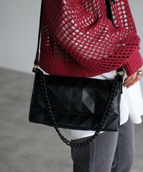 ap retro(アプレトロ)の「ダイヤ柄ショルダーバッグ(ショルダーバッグ・レディース・ホワイト/ブラック・FREE)」の20枚目の写真