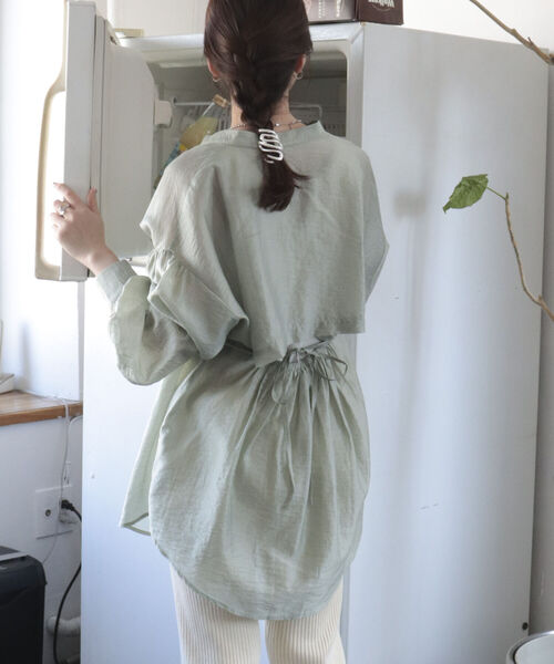 fredy emue（フレディエミュ）の「【fredy emue/フレディエミュ】シアーバックオープンシャツ（シャツ/ブラウス・レディース・アイボリー/ミント/ブラック・38）」の8枚目の写真