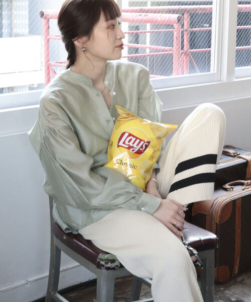 fredy emue（フレディエミュ）の「【fredy emue/フレディエミュ】シアーバックオープンシャツ（シャツ/ブラウス・レディース・アイボリー/ミント/ブラック・38）」の14枚目の写真