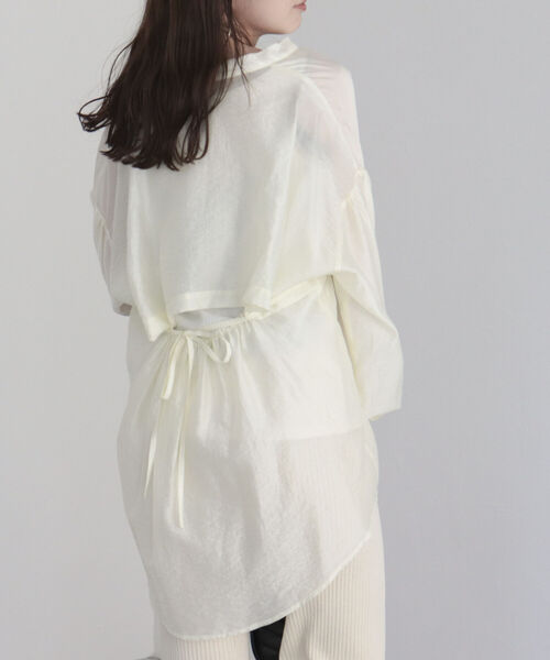 fredy emue（フレディエミュ）の「【fredy emue/フレディエミュ】シアーバックオープンシャツ（シャツ/ブラウス・レディース・アイボリー/ミント/ブラック・38）」の18枚目の写真