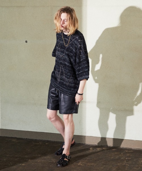 TAUPE（トープ）の「TAUPE/トープ/Melange Yarn H/S Crew Knit（ニット/セーター・メンズ・ブラック/グリーン・1/2/3）」の6枚目の写真