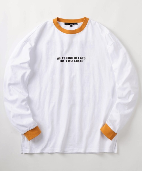 make a ray!（メイク ア レイ！）の「キャット プリント リンガー ロングスリーブTシャツ /猫プリント 長袖カットソー/【韓国スタイル】（Tシャツ/カットソー・レディース・グリーン/キャメル/ブラック・M/L）」の8枚目の写真