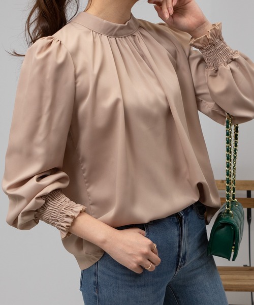 pumpkin port(パンプキンポート)の「BACKリボン ボリューム袖 ブラウス(Tシャツ/カットソー・レディース・ホワイト/モカ/ブラック・MEDIUM)」の22枚目の写真