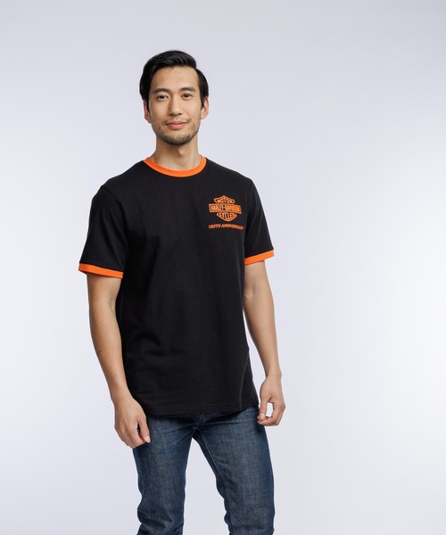 HARLEY-DAVIDSON 95周年Tシャツ　カットオフ　プリント　ブラック Harley-Davidson ブラック Tシャツ (カットオフ) - メルカリ