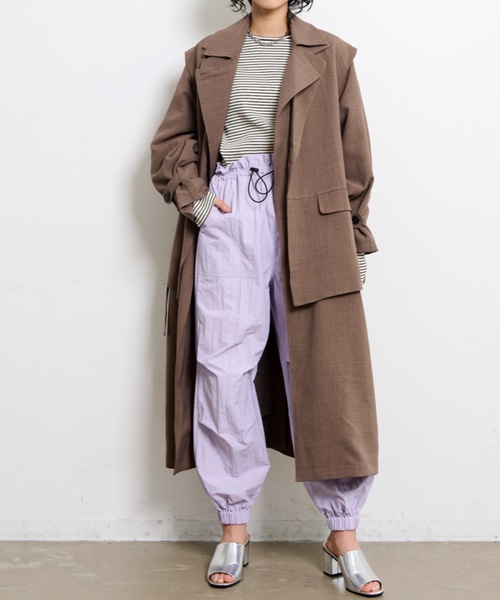 THE YOn(ザヨン)の「ウエストギャザーナイロンパラシュートイージーパンツ(その他パンツ・レディース・ミント/ラベンダー/アイボリー・FREE)」の14枚目の写真