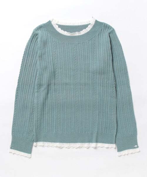 axes femme（アクシーズファム）の「バイカラーニットプルオーバー（ニット/セーター・レディース・チャコール/イエロー/ミント/ホワイト・FREE）」の6枚目の写真