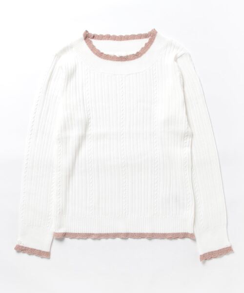 axes femme（アクシーズファム）の「バイカラーニットプルオーバー（ニット/セーター・レディース・チャコール/イエロー/ミント/ホワイト・FREE）」の8枚目の写真