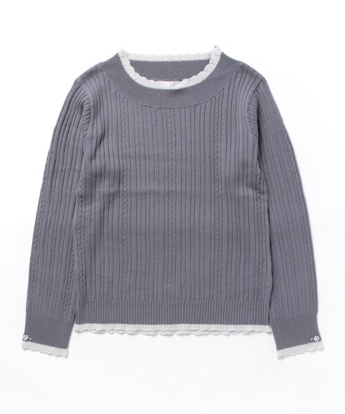 axes femme（アクシーズファム）の「バイカラーニットプルオーバー（ニット/セーター・レディース・チャコール/イエロー/ミント/ホワイト・FREE）」の9枚目の写真