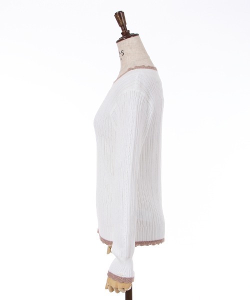 axes femme（アクシーズファム）の「バイカラーニットプルオーバー（ニット/セーター・レディース・チャコール/イエロー/ミント/ホワイト・FREE）」の11枚目の写真